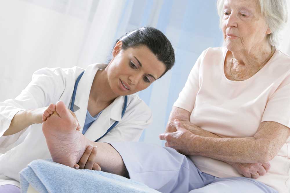 podiatrist working