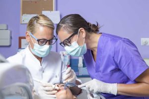 dental assistant working