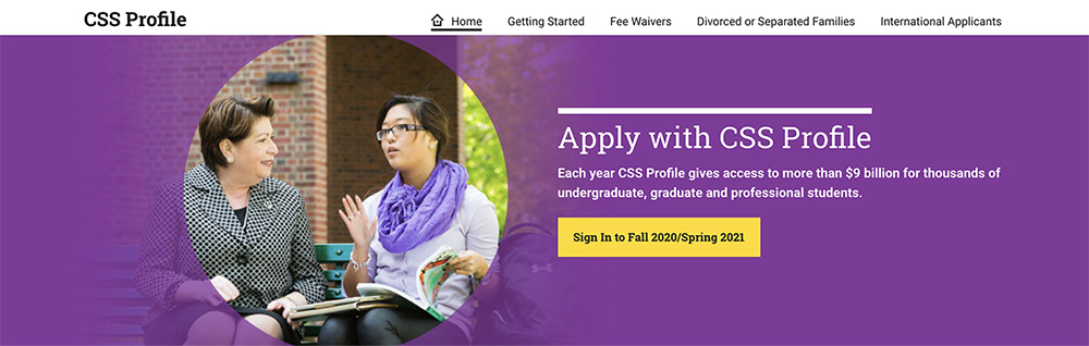 college board css profile to pay for college