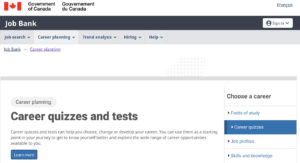 career quizzes tests canada
