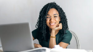 a project manager at her desk